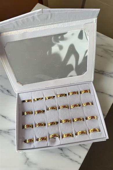 24lü Altın Renk Numaralı Alyans Set