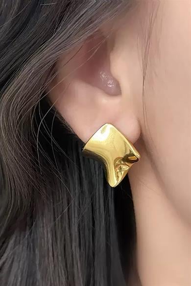 Altın Renk Çelik Küpe (Çift)