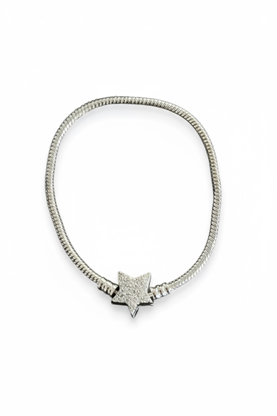 Gümüş Renk Yıldız Figürlü Pandora Bileklik