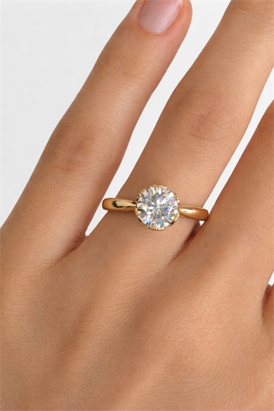 Altın Renk Xuping Tektaş Yüzük (8 Numara)