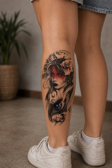 Mavi Gözlü Kız Geçici Dövme Tattoo