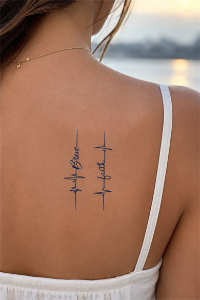 Kalp Ritim Sonradan Kararan Yarı Kalıcı Geçici Dövme Tattoo