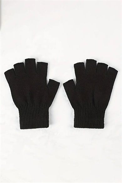 Siyah Renk Unisex Parmaksız Eldiven