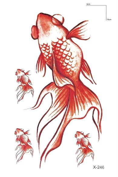 Turuncu Balık Mini Geçici Dövme Tattoo