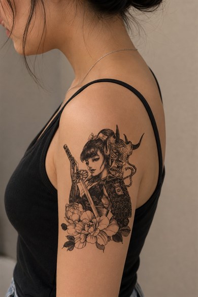 Samuray Kızı Geçici Dövme Tattoo