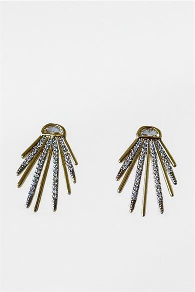 Altın Renk Taş Detaylı YSX Küpe 