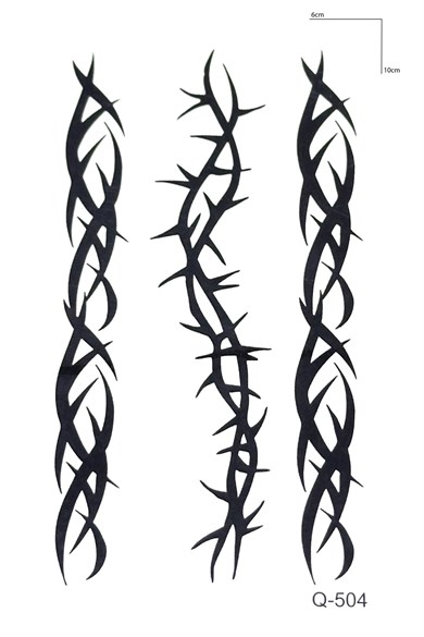 Tribal Dikenli Tel Geçici Dövme Tattoo