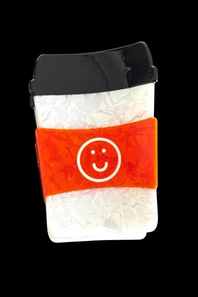 Karışık Renk Kahve Bardağı Figürlü Kemik Mandal Toka