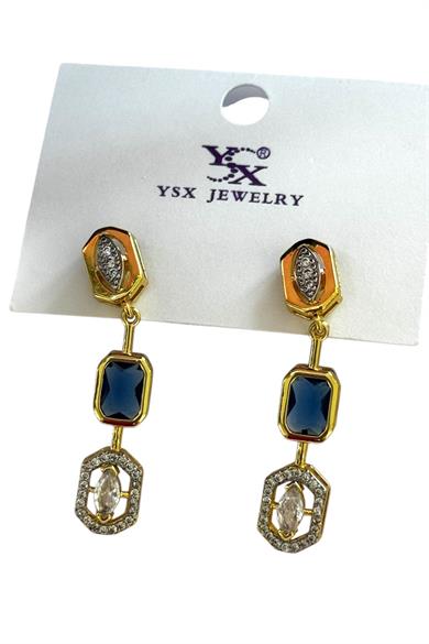 Altın Renk Vip Taş Detaylı YSX Küpe (Çift)