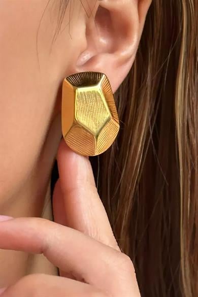 Altın Renk Çelik Küpe (Çift)