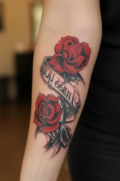 Gül Figürlü Geçici Dövme Tattoo
