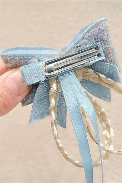 Açık Mavi Renk Kurdele Figürlü 2li Yan Toka