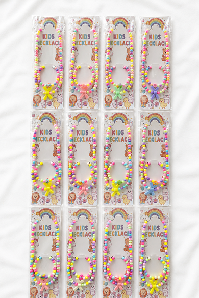 12li Karışık Figürlü Çocuk  Kolye/Bileklik Set