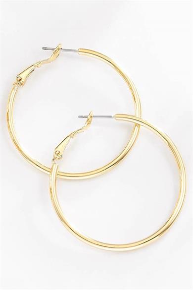 Altın Renk 55MM Çelik Halka Küpe (Çift)