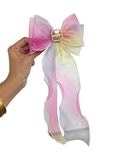 Karışık Renk Taş Detaylı Kurdele Otomat Toka