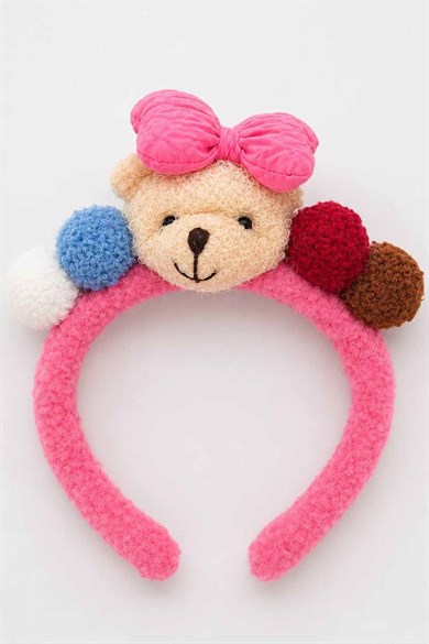 Pembe  Renk Ayıcık Figürlü Peluş Taç