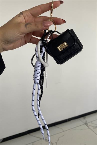 Siyah Renk Çanta Figürlü Çanta Charm/ Anahtarlık