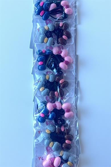 10lu Karışık Renk Fiyonk Figürlü Yan Toka Set 