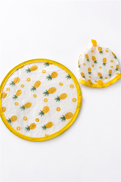 Ananas Desenli Katlanabilir Yelpaze 