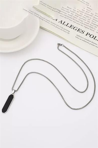 Gümüş Renk Erkek Zincir Çelik Kolye (60cm)