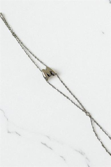 Gümüş Renk M Harf Çelik Şahmeran