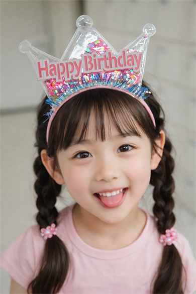 Pembe Renk Happy Birthday Yazılı Taç