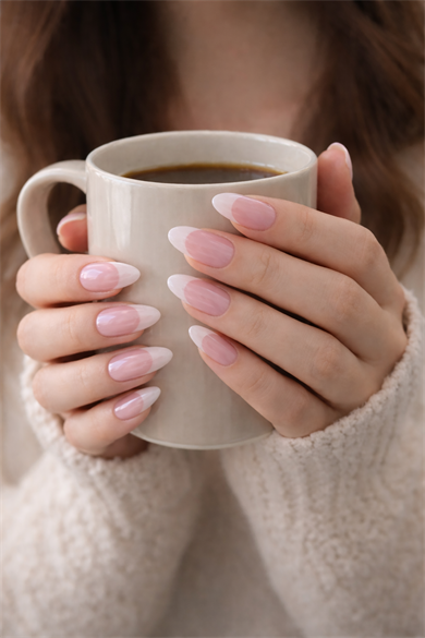 24lü Pembe Renk Jel Görünümlü Takma Tırnak (Yapıştırıcılı)