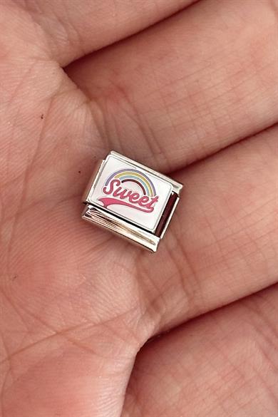 Gümüş Renk Sweet Yazılı Çelik Nomination Charm (Tek)