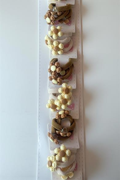 10lu Karışık Renk Çiçek Figürlü Lastik Toka Set 