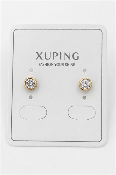 Altın Renk Taş  Detaylı Xuping Küpe (Çift)