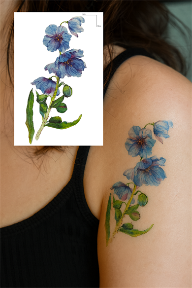 Geçici Çiçek Figürlü Mini Dövme Tattoo