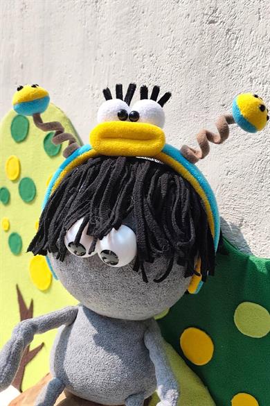 Mavi Ve Sarı Renk Eğlenceli Peluş Taç