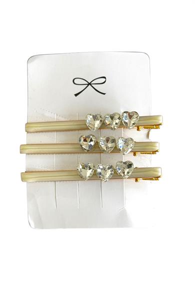 Altın Renk Taş Detaylı Üçlü Yan Toka