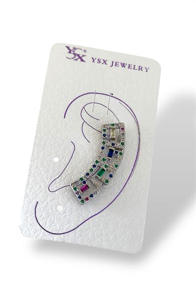 Gümüş Renk Taş Detaylı YSX Ear Cuff (Tek)