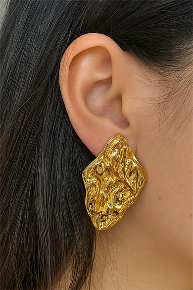 Altın Renk Çelik Küpe (Çift)