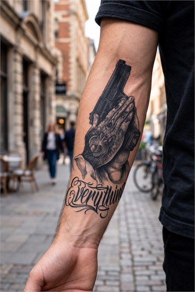 Tabanca Figürlü Sonradan Kararan Yarı Kalıcı Geçici Dövme Tattoo