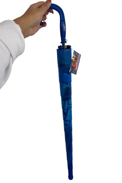 Mavi Renk Robot Figürlü Kılıflı Çocuk Şemsiye