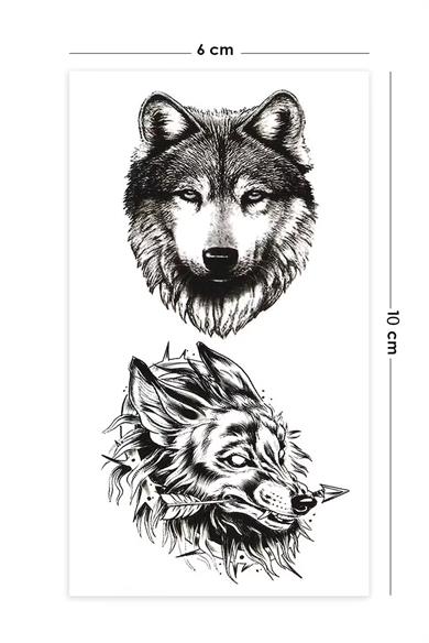 Geçici Kurt Figürlü Dövme Tatto