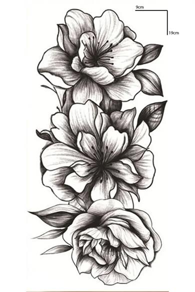 Geçici Çiçek Figürlü Dövme Tattoo