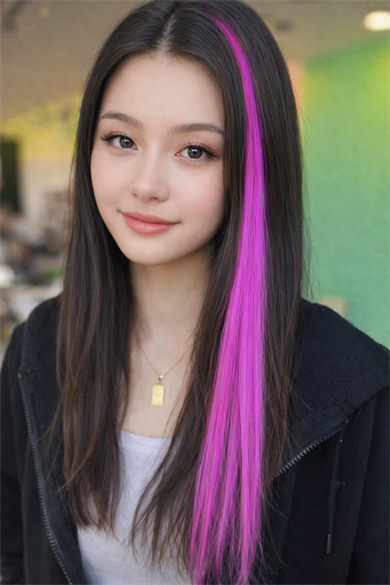 Yan Çıt Çıt Postiş / Pembe Renk / 50 Cm