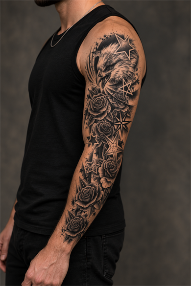  Kartal Yıldız Kol Geçici Dövme Tattoo