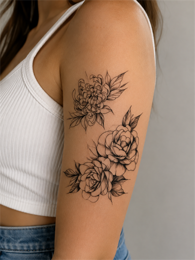  Çiçek Geçici Dövme Tattoo