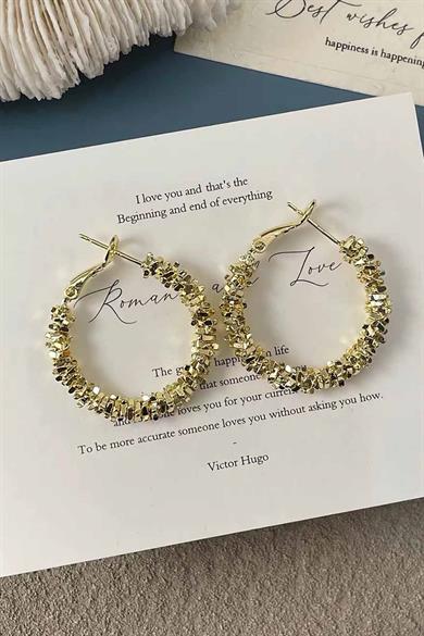 Altın Renk Halka Küpe (Çift)