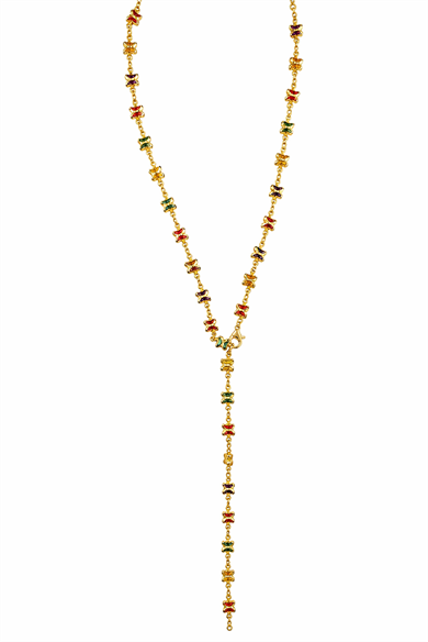 Altın Renk Kelebek Figürlü Çelik Y Kolye