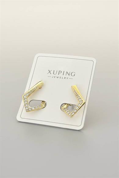 Altın Renk Taş Detaylı Xuping Küpe (Çift)