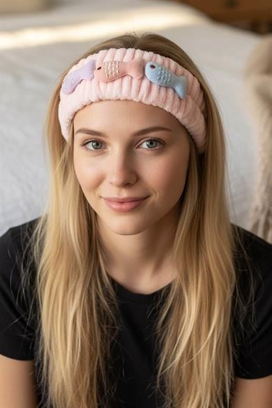 Pembe Renk Balık Figürlü Peluş Saç Bandı