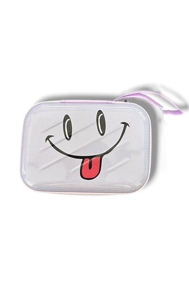 Lila Renk Emojili Çocuk Cüzdan