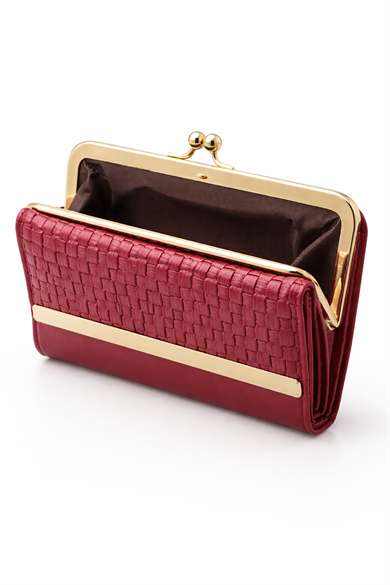 Bordo Renk Kadın Cüzdan/ Kartlık