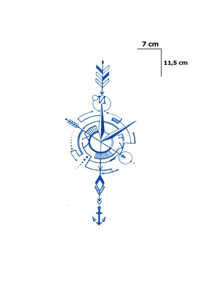 Pusula Sonradan Kararan Yarı Kalıcı Geçici Dövme Tattoo