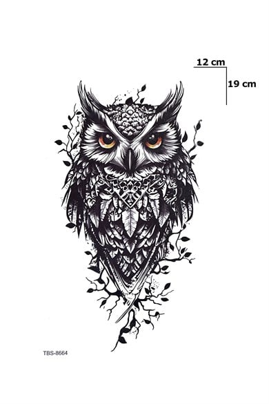 Baykuş Dövme Geçici Tattoo